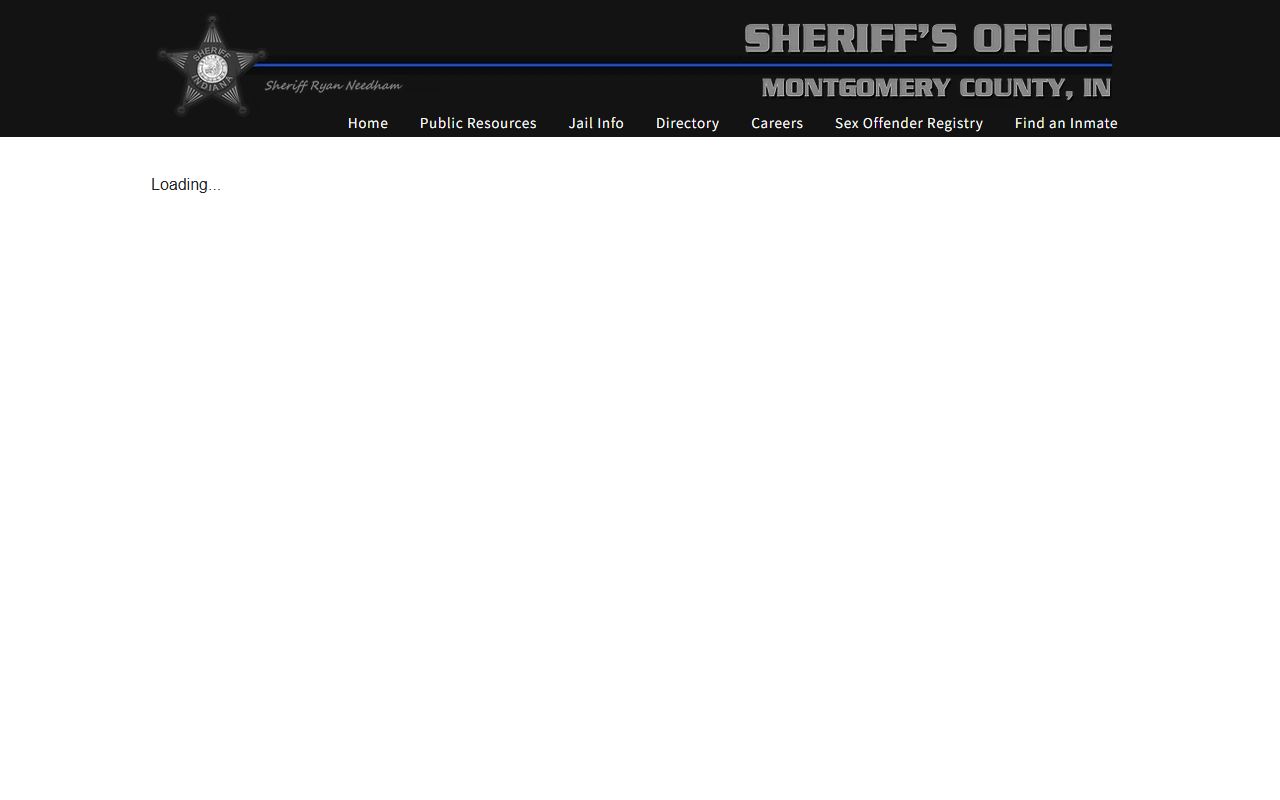 Montgomery County Sheriff Find an Inmate page for local jail custody lookup